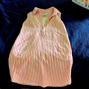 Striped Pink and White Sleeveless Dress